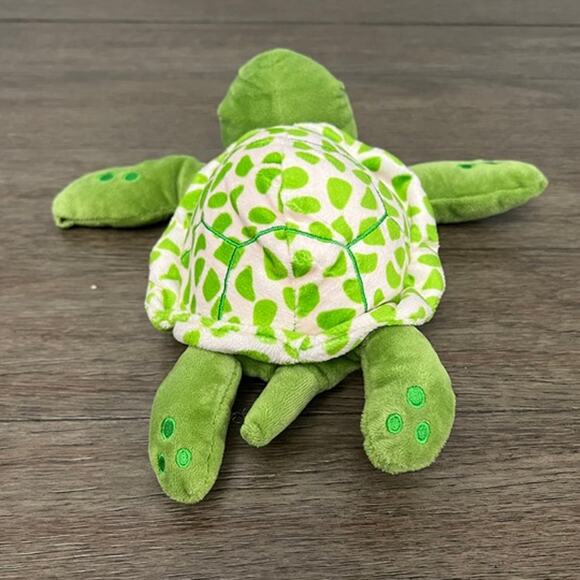 Green Turtle with Glitter Eyes‎ & Embroidered Spotted Fins Plush - Picture 3 of 7